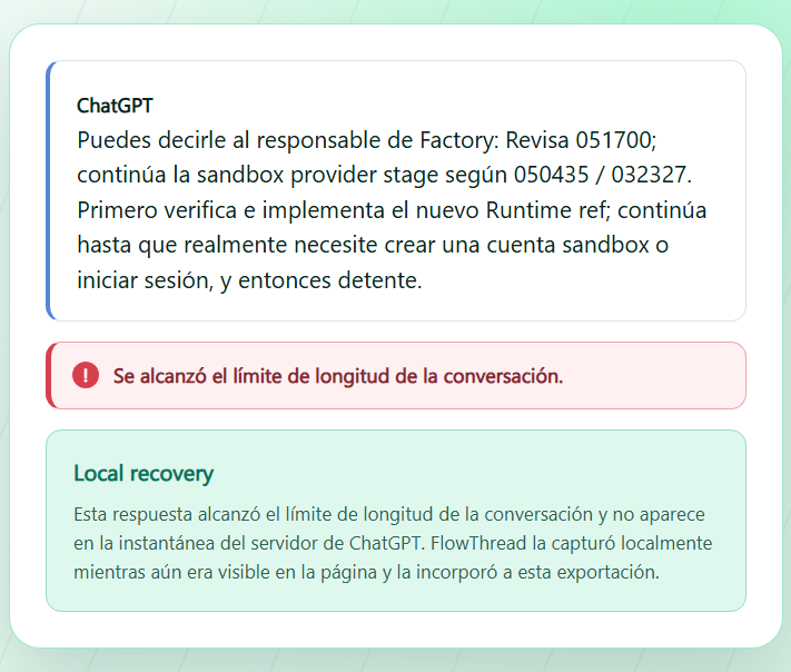 Recupera la última respuesta que no llegó al servidor.